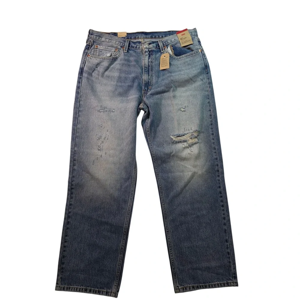 Levi's 550 Relaxed Fit Jeans Distressed Denim Faded Wash Mens Size‎ 38x30